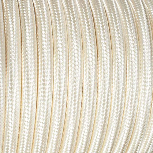 1M/5M/10M 3 Core Vintage Round Braided Ivory Fabric Lighting Cable~4538-0