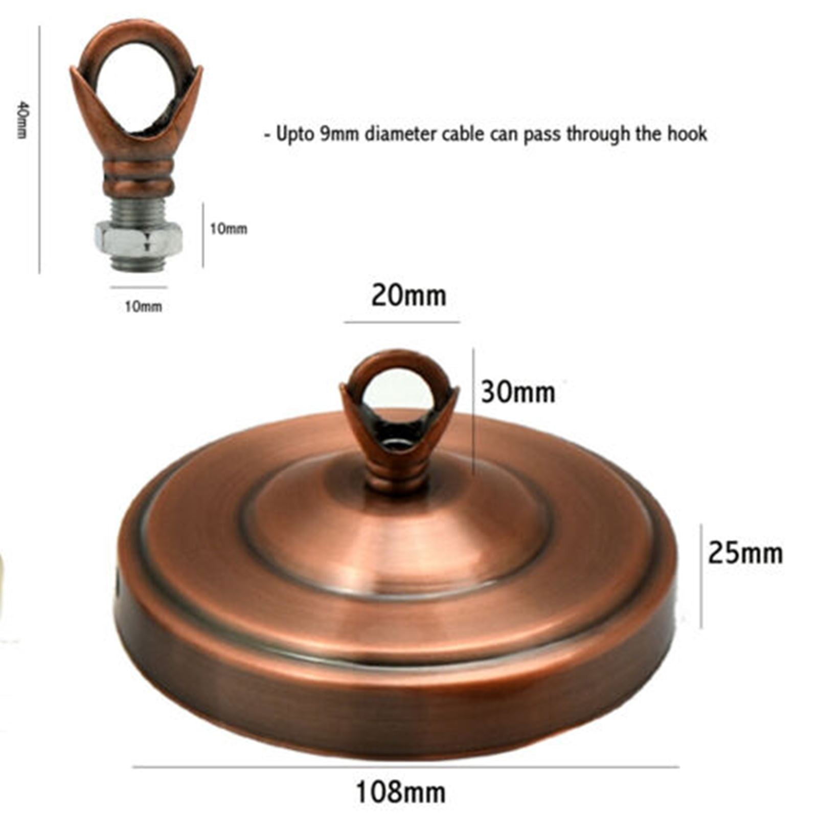 108mm Diameter Ceiling Rose Hook Plate Copper Color Light Fitting Chandelier~2648-1