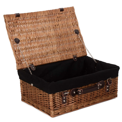 46cm Double Steamed Willow Wicker Picnic Basket-1